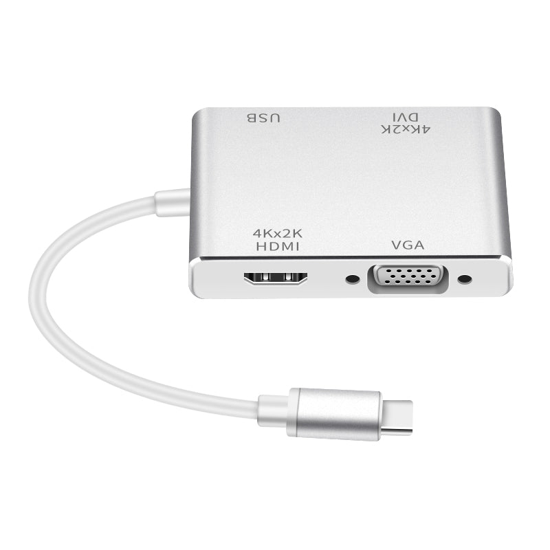 4-in-1 USB 3.1 Type C to DVI HDMI VGA USB 3.0 Cable Adapter
