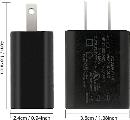 5V 1A Micro USB Wall Charger, Android Charger Cable, 1000mA AC to DC Power Adapter