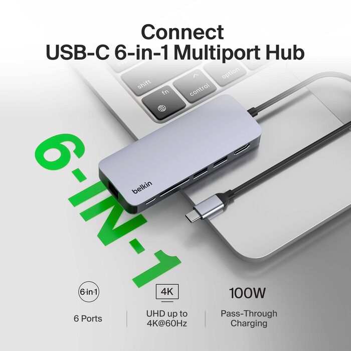Belkin USB-C 6-in-1 Multiport Hub