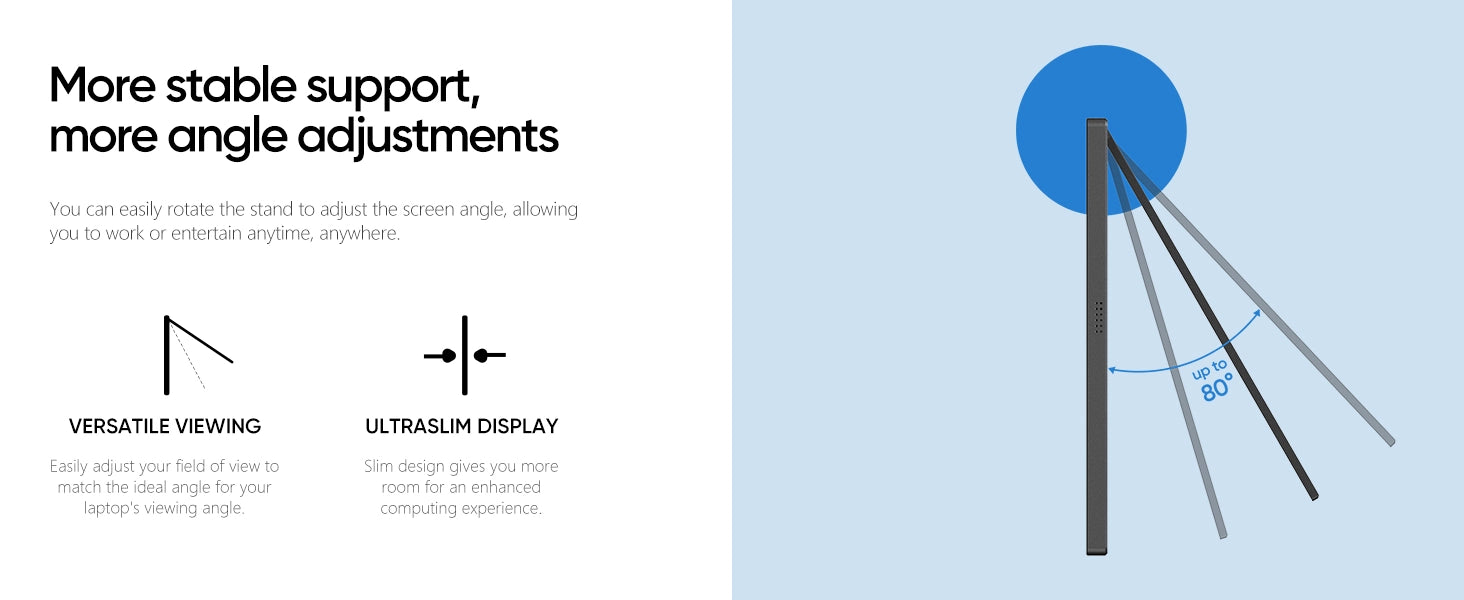 Arzopa A1 Portable Monitor 15.6'' FHD 1080P - Ultra-Slim Portable Laptop Monitor with Kickstand - IPS Display for PC, MAC, Phone, Xbox, PS5 - USB C & HDMI Connectivity