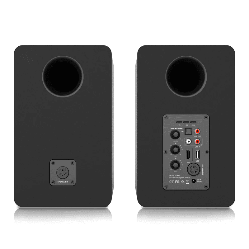 VULKKANO A5 ARC Active Bookshelf Speakers - Black