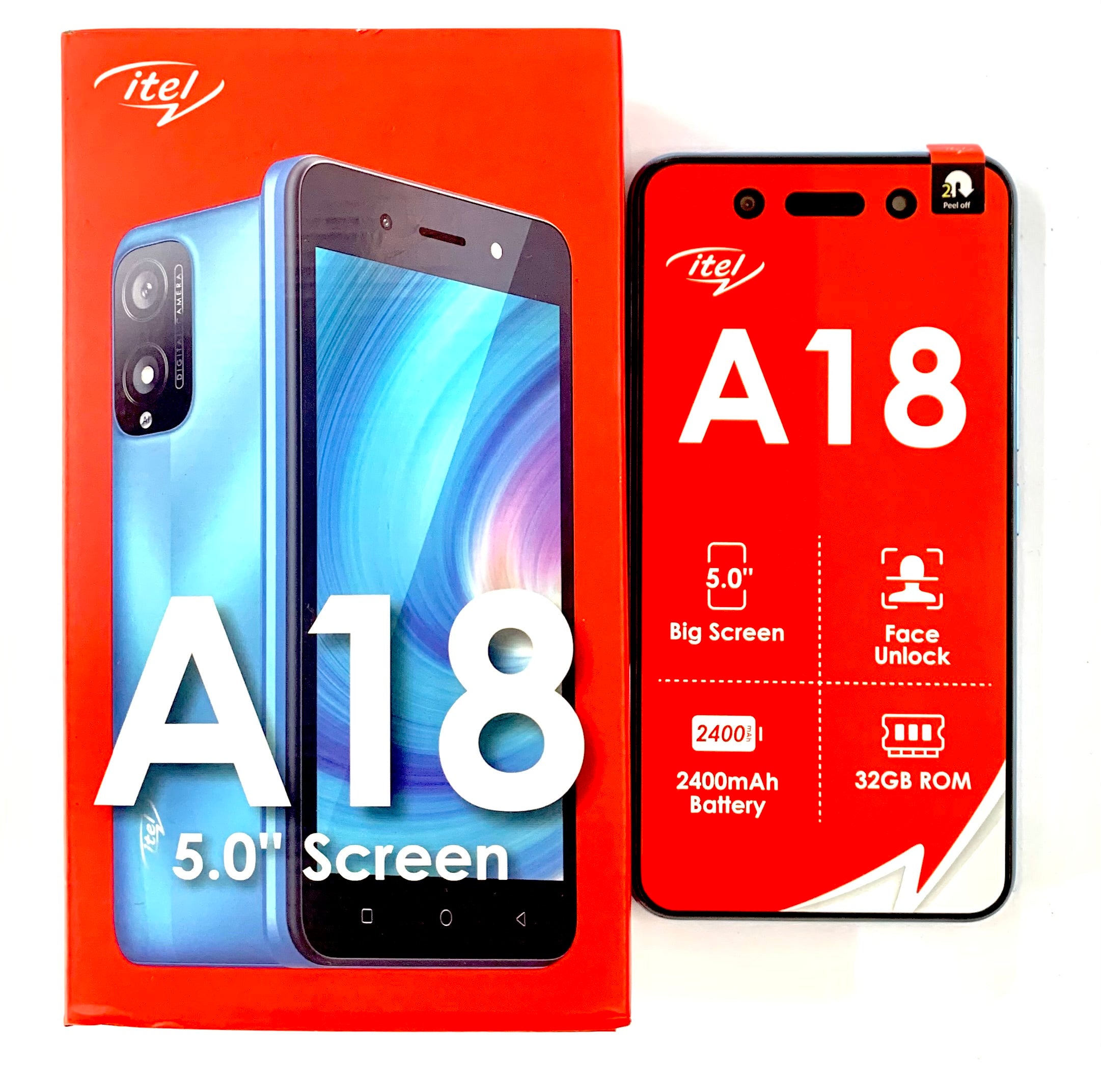 Itel A18 Mediatek Quad core Processor 5.0" Display  1GB RAM 32GB ROM