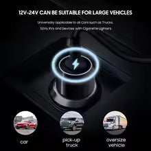 KFD 65W USB C Laptop Car Charger for Lenovo Macbook Pro/Air HP 1013 G3 Dell ASUS ZenBook Acer Samsung Chromebook Huawei Charger