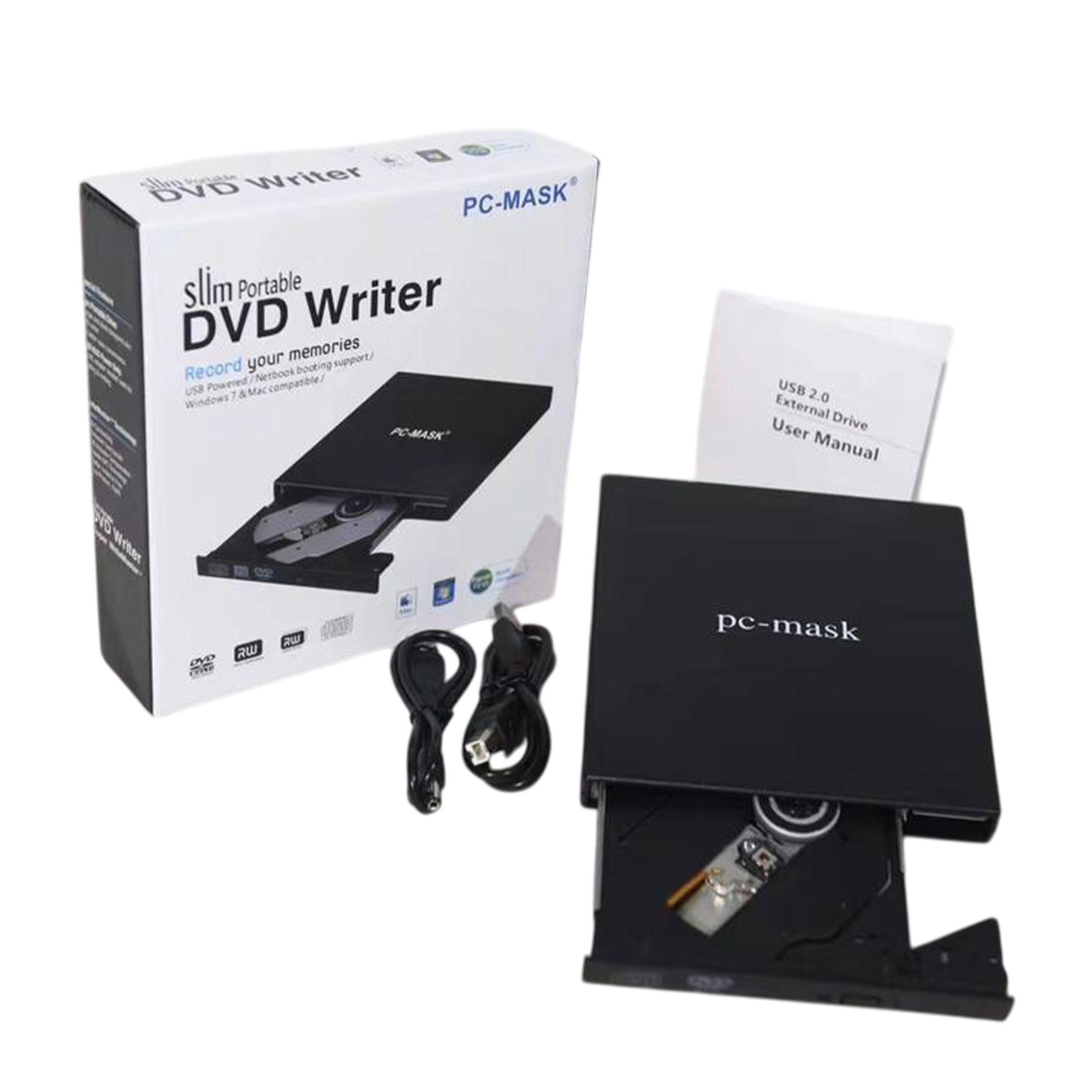 PC-Mask External Slim portable DVD Writer