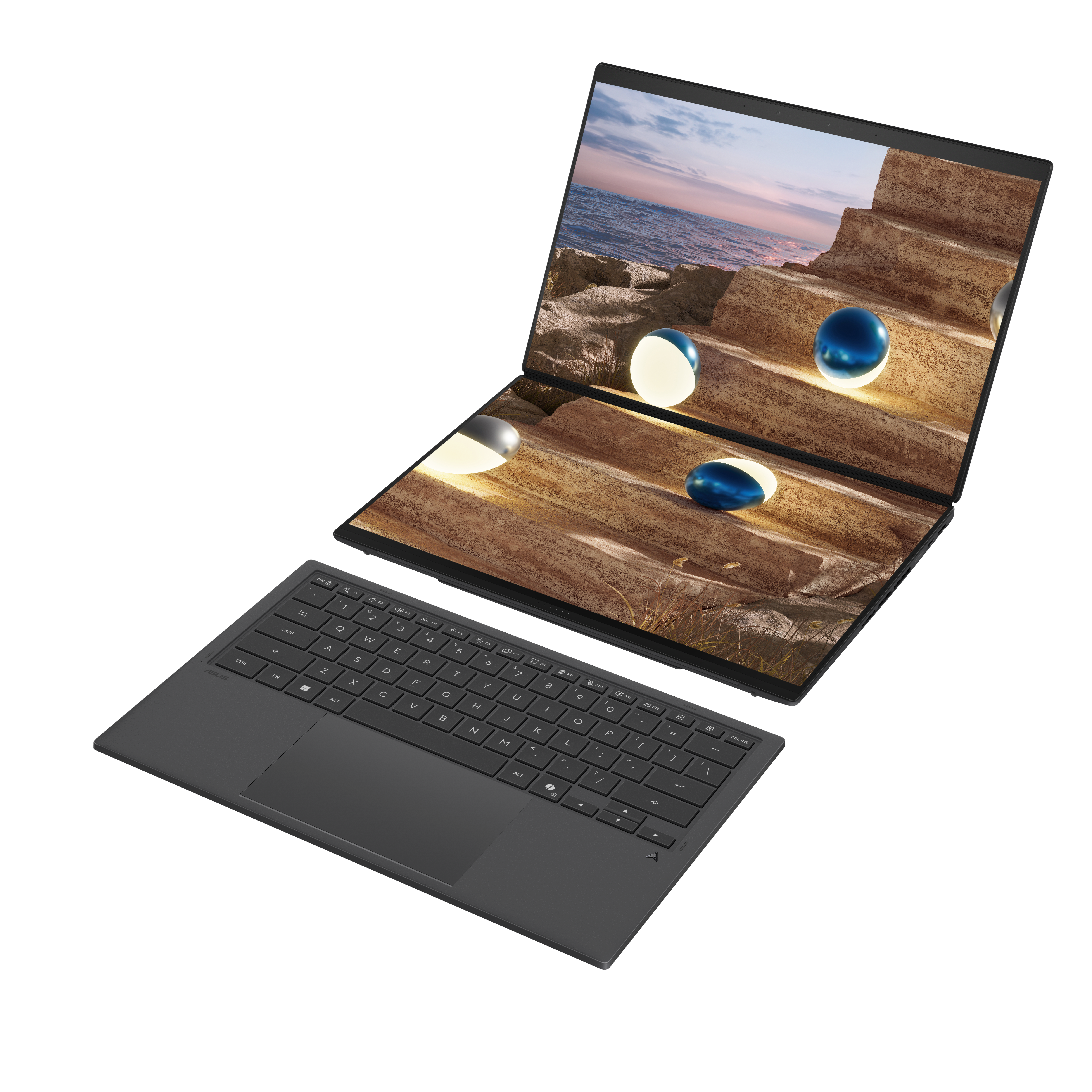 ASUS Zenbook DUO (UX8407); Copilot+ PC Intel® Core™ Ultra 9 386H Processor Intel® NPU up to 50TOPS Dual 3K OLED 144Hz Touch Display 32GB RAM 2TB SSD Windows 11 Home UX8407AA-SN099W