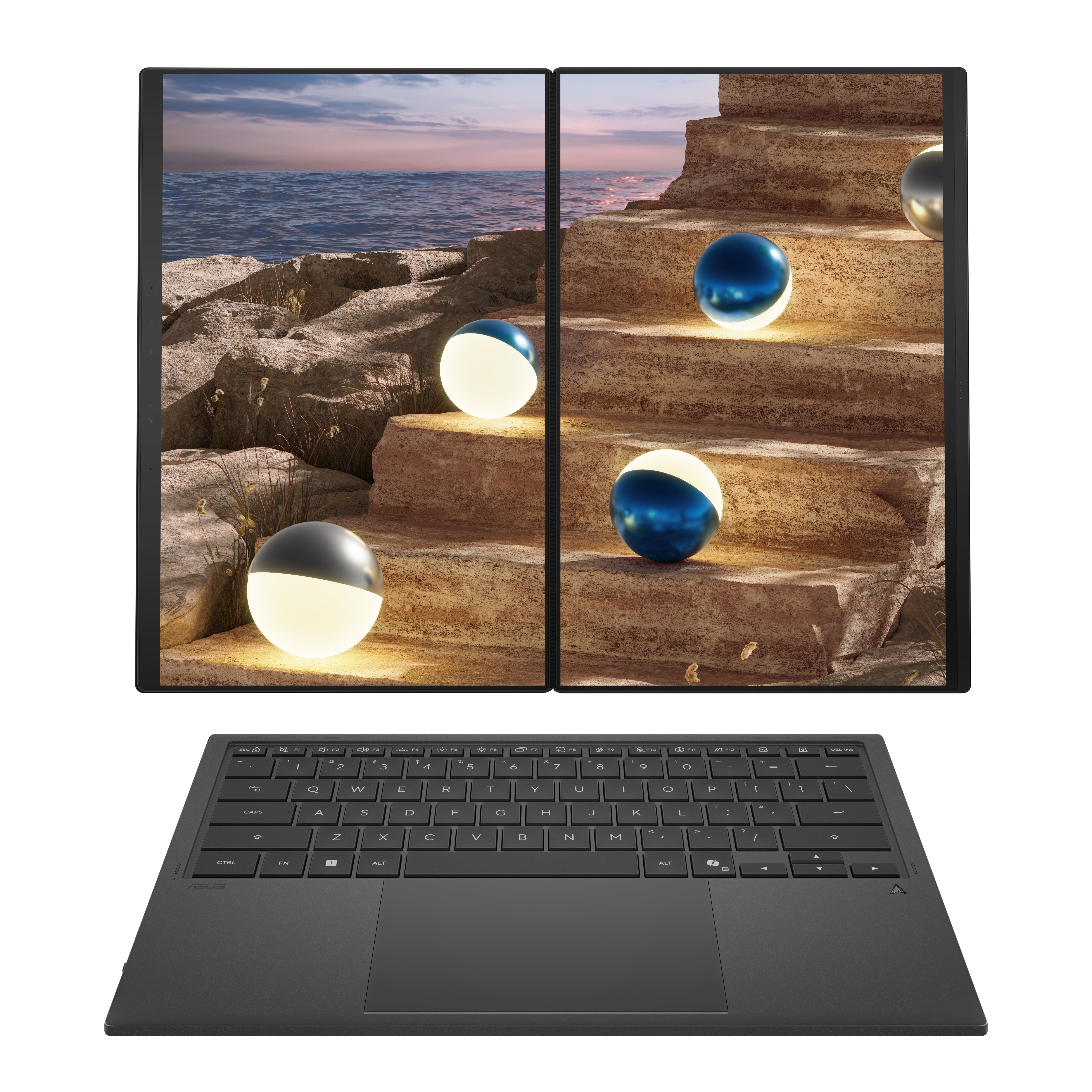 ASUS Zenbook DUO (UX8407); Copilot+ PC Intel® Core™ Ultra 9 386H Processor Intel® NPU up to 50TOPS Dual 3K OLED 144Hz Touch Display 32GB RAM 2TB SSD Windows 11 Home UX8407AA-SN099W