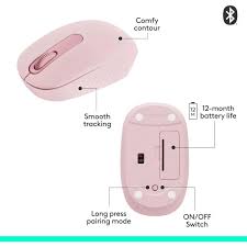 Logitech M196 Bluetooth Mouse- Rose Pink