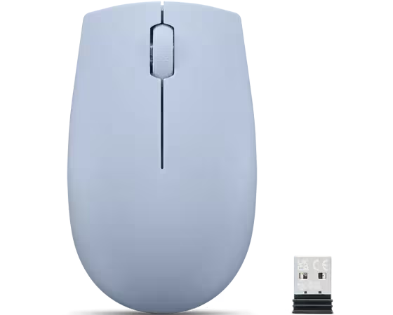 Lenovo 300 Wireless Compact Mouse (Frost Blue) with battery