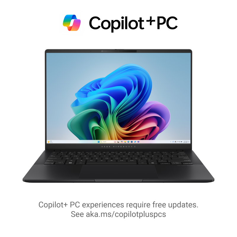 Asus Vivobook S14 14-Inch 3K 120Hz OLED Display Intel® Core™ Ultra 7 256V Processor 16GB RAM 1TB SSD Intel® Arc™ 140V Graphics Intel® AI Boost NPU up to 47 TOPS Windows 11 Home - Neutral Black S5406SA