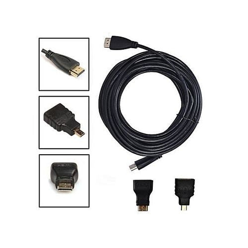 1.5M 3 in 1 HDMI Cable HDMI to Mini Micro HDMI Adapter Cable