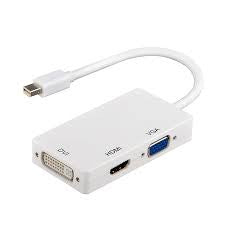 Mini DisplayPort DP to HDMI DVI VGA Adapter 3-in-1 Converter for Apple MacBook