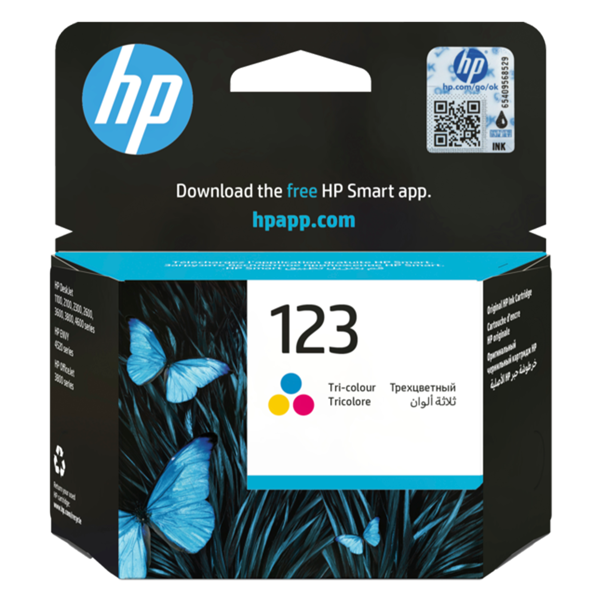 HP 123 Tri-color Original Ink Cartridge (F6V16AE)