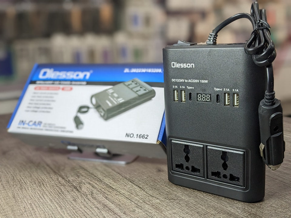 150w Dc 12v to Ac 220v Inverter Auto Voltage With 2 Usb Type-C