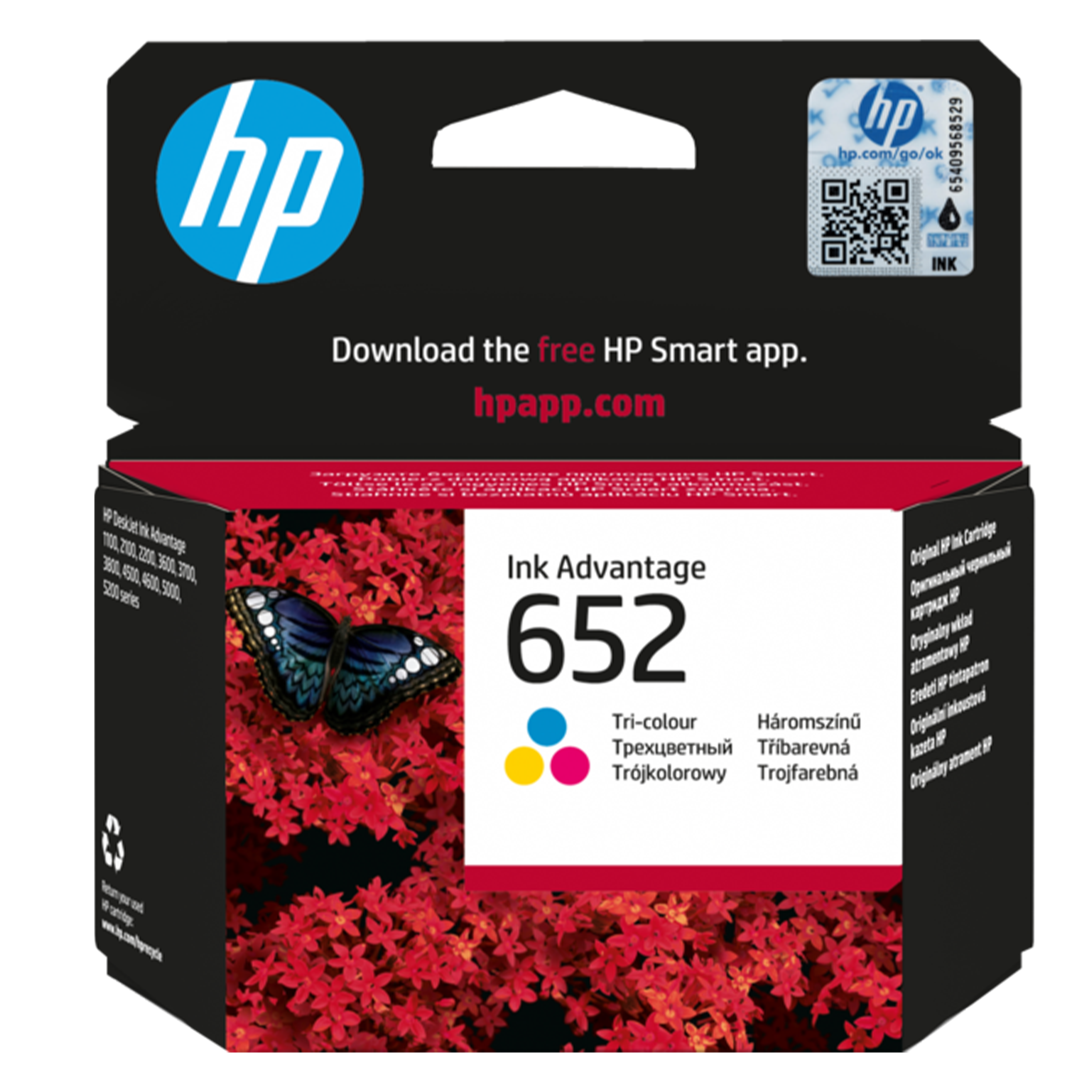 HP 652 Tri-color Original Ink Advantage Cartridge (F6V24AE)