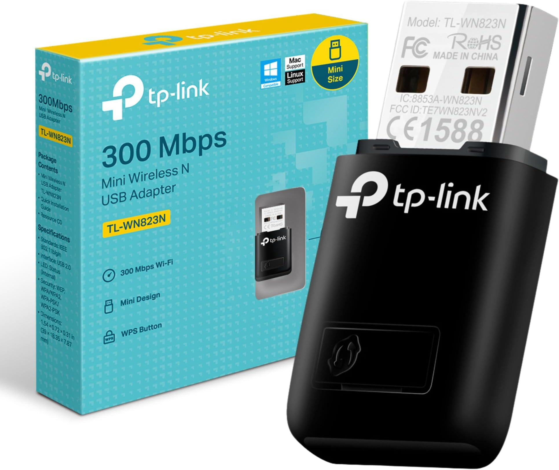 TP-Link TL-WN823N | 300Mbps Mini Wireless N USB Adapter