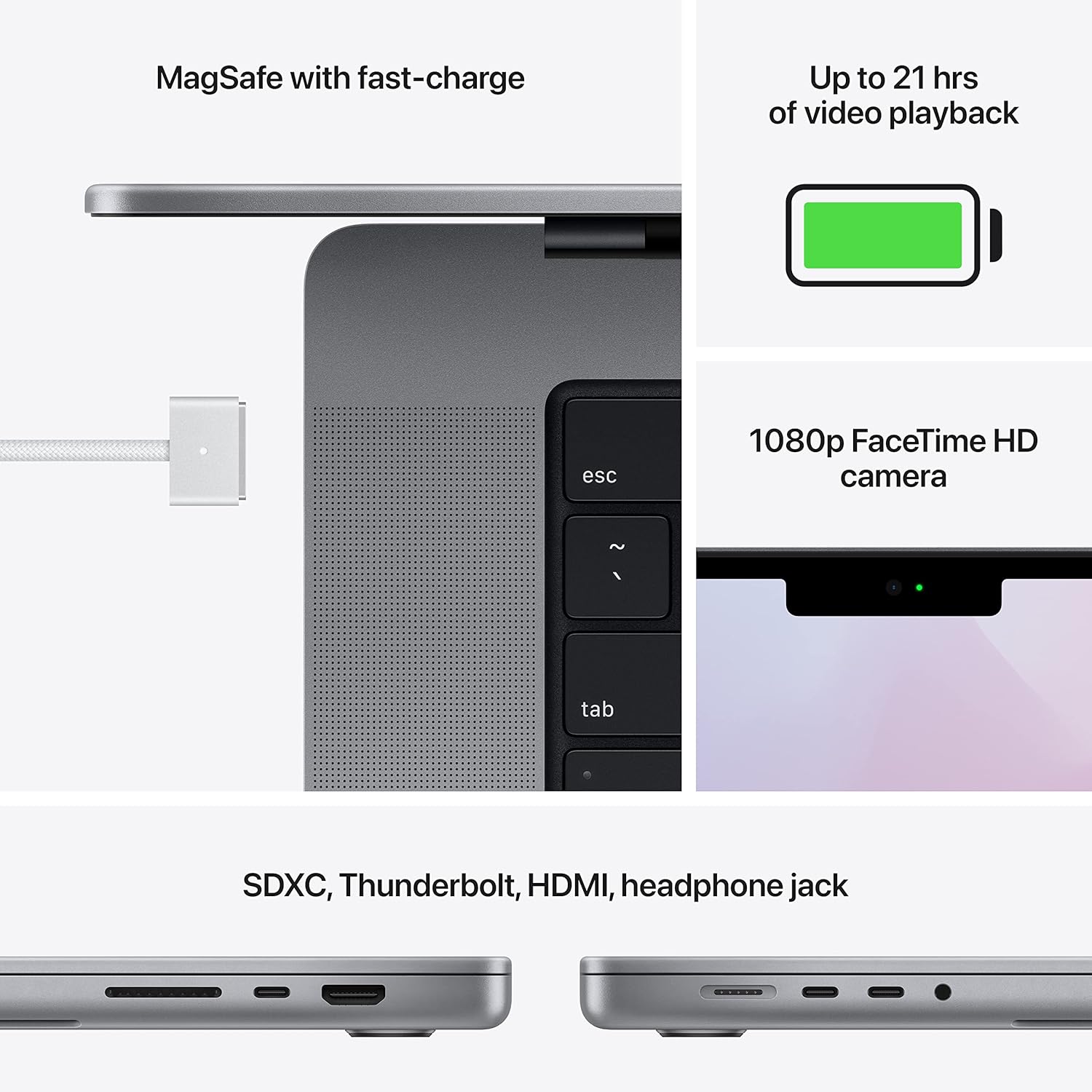 MacBook Pro A2442 (14-inch, 2021)  Apple M1 Pro chip Processor 16GB RAM 512GB SSD One Year Warranty