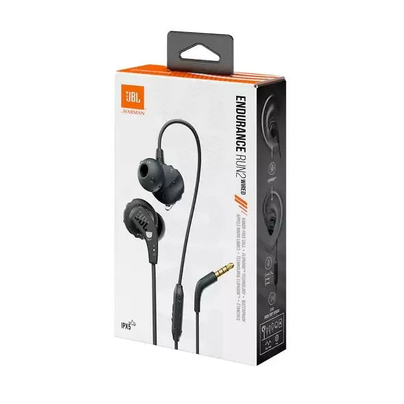 JBL Endurance Run 2 – Waterproof Wired Sports In-Ear Magnetic Headphones (Black)