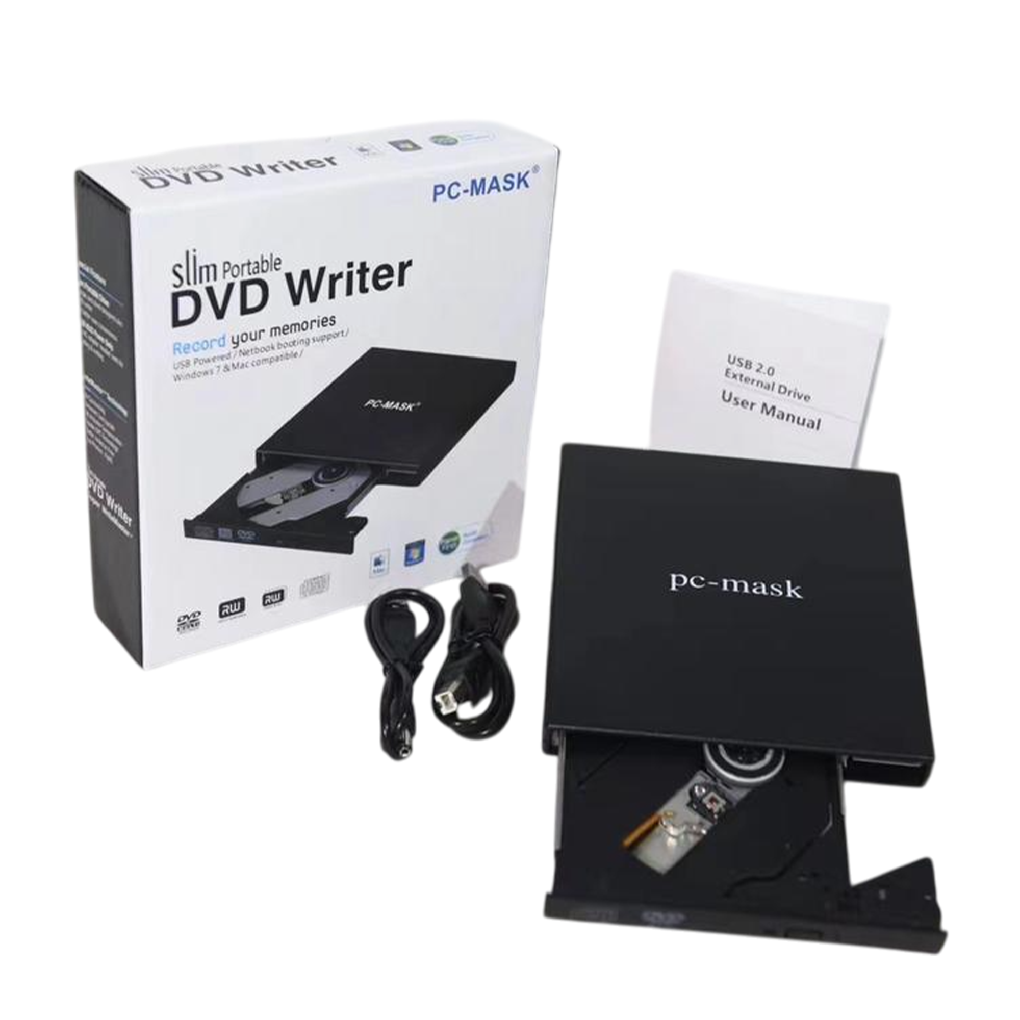 PC-Mask External  Slim portable DVD Writer