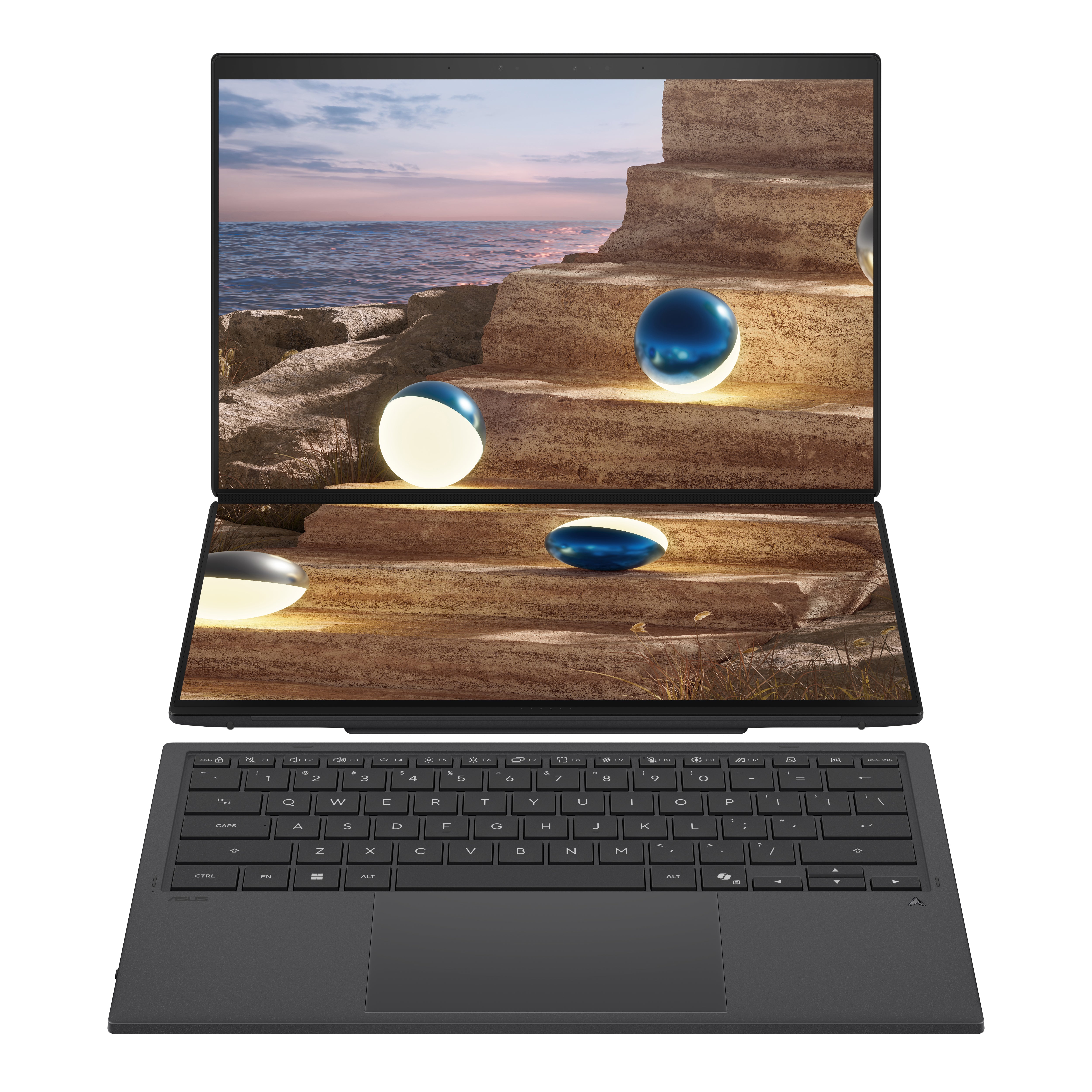 ASUS Zenbook DUO (UX8407); Copilot+ PC Intel® Core™ Ultra 9 386H Processor Intel® NPU up to 50TOPS Dual 3K OLED 144Hz Touch Display 32GB RAM 2TB SSD Windows 11 Home UX8407AA-SN099W