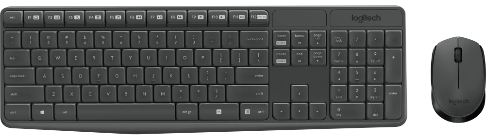 MK235 Wireless Keyboard and Mouse Combo - Logitech Grey