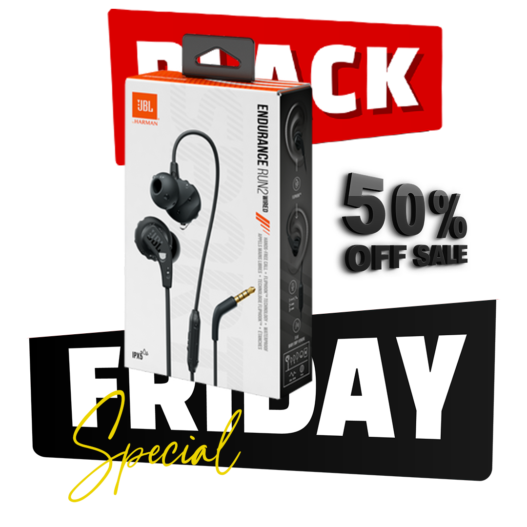 JBL Endurance Run 2 – Waterproof Wired Sports In-Ear Magnetic Headphones (Black)