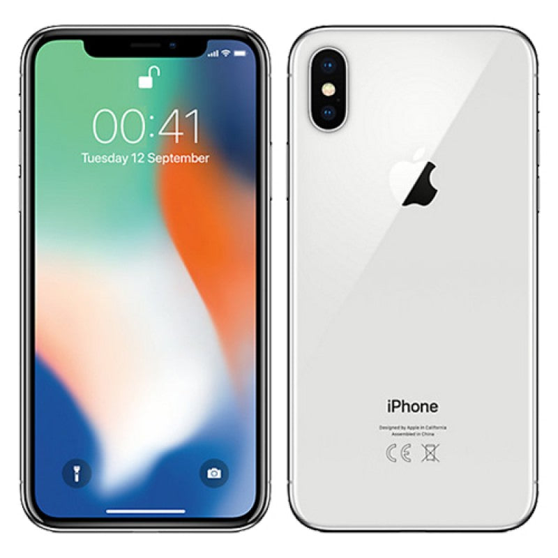 Apple iPhone X 4GB RAM and 256GB storage Silver- refurbished