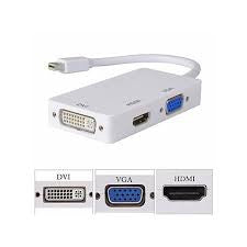 Mini DisplayPort DP to HDMI DVI VGA Adapter 3-in-1 Converter for Apple MacBook