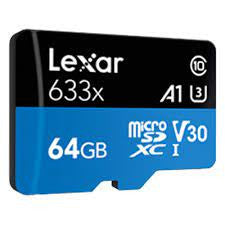 64GB Lexar® High-Performance C10 microSDHC™ UHS-I, up to 80MB/s read